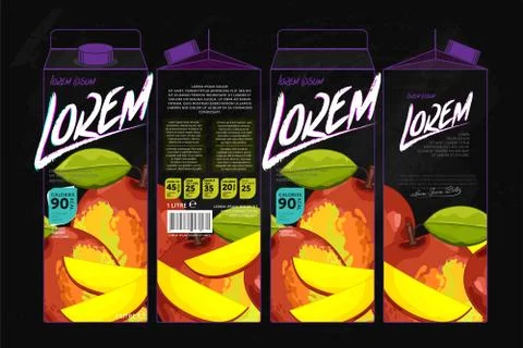 Template Packaging Design Mango Juice Stock Illustration