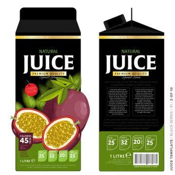 Template Packaging Design Passion Fruit Juice Illustrazione stock