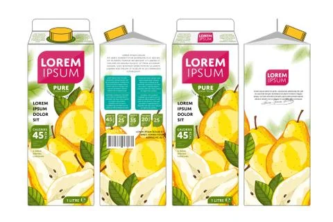 Template Packaging Design Pear Juice Stock Illustration