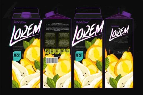 Template Packaging Design Pear Juice Stock Illustration