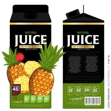 Template Packaging Design Pineapple Juice Stock Illustration
