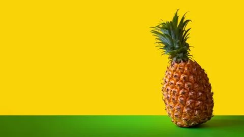 Template for packaging or designer blank banner for pineapple advertising. Ri Stock Photos