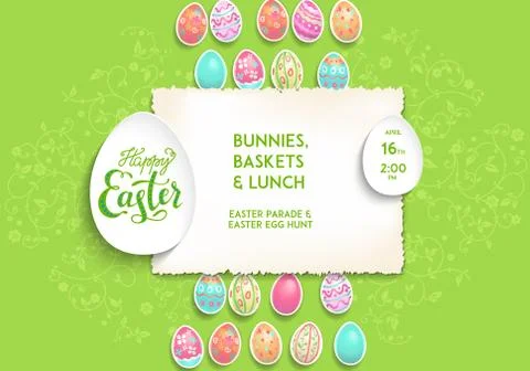 Template painted eggs Stock Illustration