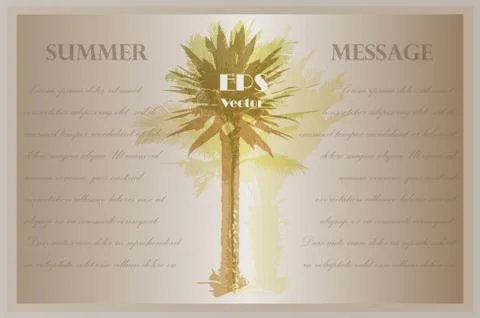 Template with palm trees Stock Illustration