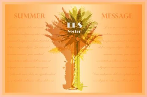 Template with palm trees Stockillustratie