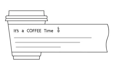 Template with paper Coffee cup for message. Coffee to go, Hot drinks take away Stock Illustration