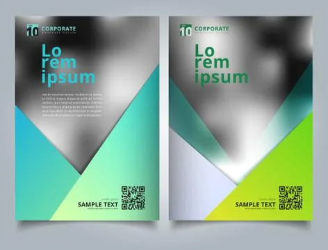 Template paper green triangle design on blurred background. You can use for c Stock Illustration