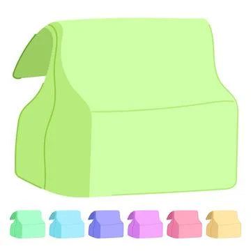 Template paper lunch bag vector cartoon graphic Stock Illustration
