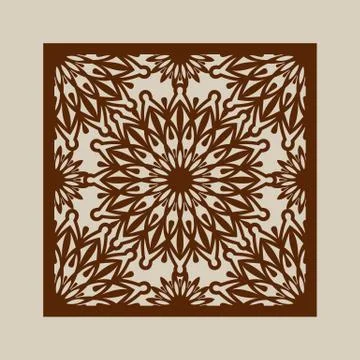 The template pattern for laser cutting decorative panel Stock Illustration