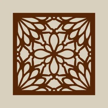 The template pattern for laser cutting decorative panel Stock Illustration