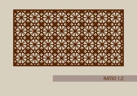 The template pattern for laser cutting decorative panel Stock Illustration