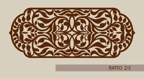 The template pattern for laser cutting decorative panel Stock Illustration