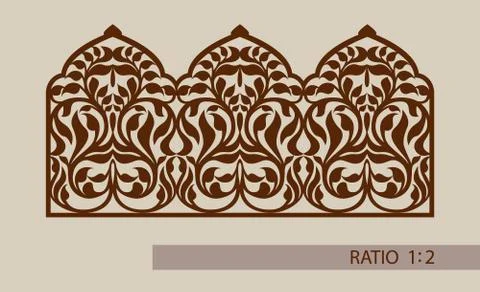The template pattern for laser cutting decorative panel Stock Illustration