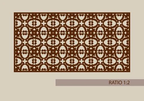 The template pattern for laser cutting decorative panel Stock Illustration