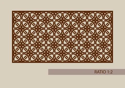 The template pattern for laser cutting decorative panel Stock Illustration