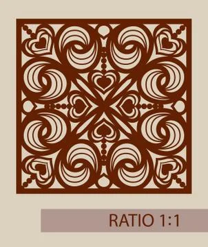 The template pattern for laser cutting decorative panel Stock Illustration