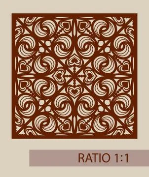The template pattern for laser cutting decorative panel Stock Illustration