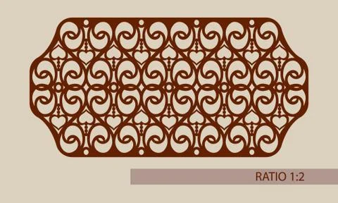 The template pattern for laser cutting decorative panel Stock Illustration