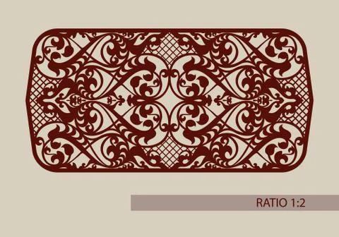 The template pattern for laser cutting decorative panel Stock Illustration