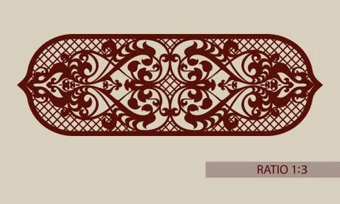 The template pattern for laser cutting decorative panel Stock Illustration