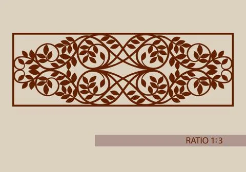 The template pattern for laser cutting decorative panel Stock Illustration