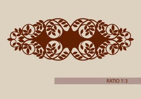 The template pattern for laser cutting decorative panel Stock Illustration