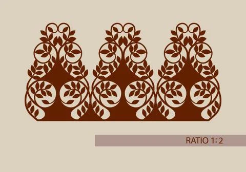 The template pattern for laser cutting decorative panel Stock Illustration
