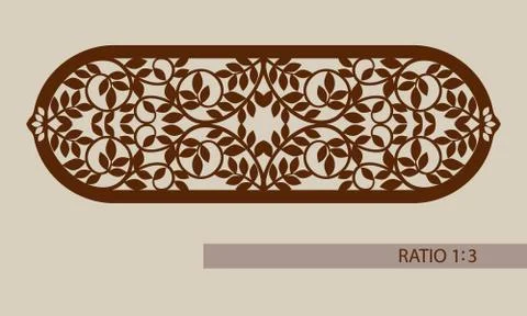 The template pattern for laser cutting decorative panel Stock Illustration