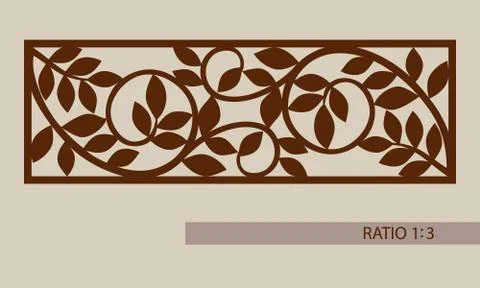 The template pattern for laser cutting decorative panel Stock Illustration