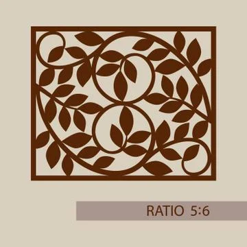 The template pattern for laser cutting decorative panel Stock Illustration