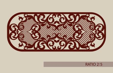 The template pattern for laser cutting decorative panel Stock Illustration