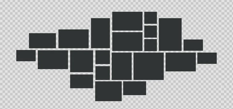 Template for photo collage. Composition with frames for pictures. Design layout Stock Illustration