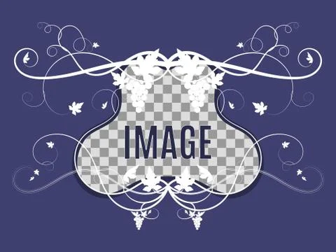 Template for photo with grape weaving Stock Illustration