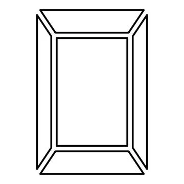 Template picture rectangular contour outline line icon black color vector i.. Stock Illustration
