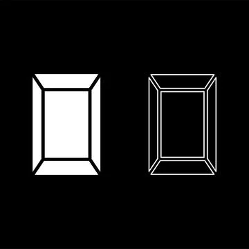 Template picture rectangular set icon white color vector illustration image.. Stock Illustration