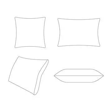 Template pillow vector illustration flat design outline clothing collection Stock Illustration