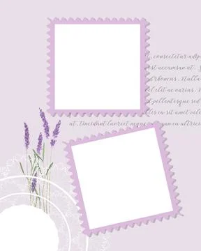 Template Planner lavender note-taking planner, collage, for notes, ideas, plans 库存插图