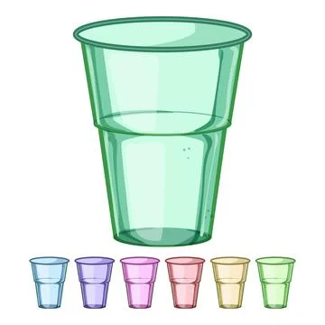 Template plastic cup cartoon vector graphic Illustrazione stock