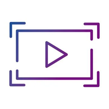 Template with play button video content gradient style icon Stock Illustration