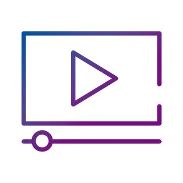 Template with play button video content gradient style icon Stock Illustration