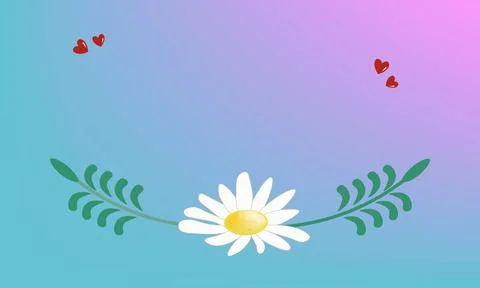 Template for postcard, banner with decorative bread spikelets, chamomile and Stock Illustration