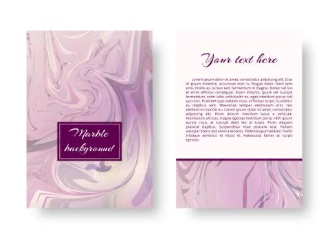 Template of postcard with marble ornament Stock Illustration