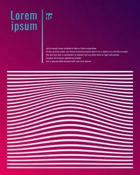 Template poster design white lines stripes and wave pattern on pink and purpl Stock Illustration