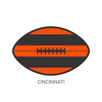 Template for presentation or infographics. Ball textured by Cincinnati Bengals Stock Illustration