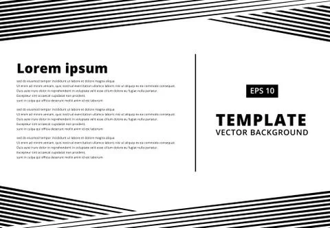 Template presentation striped line pattern black for print, ad, magazine, pos Illustrazione stock