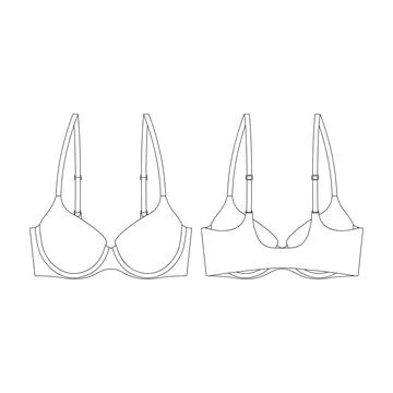 Template push up bra vector illustration flat design outline clothing colle.. Stock Illustration