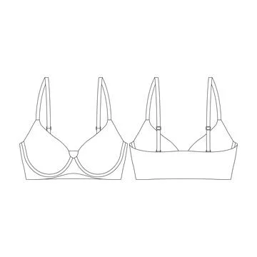 Template push up bra vector illustration flat design outline clothing colle.. Illustrazione stock
