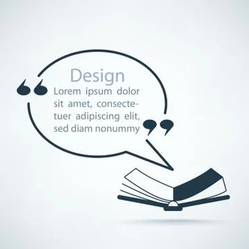 Template for the quotes from different book. Illustrazione stock