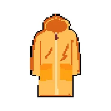 Template rain jacket pixel art vector illustration Stock Illustration