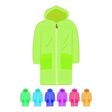 Template rain jacket vector cartoon graphic Stock Illustration